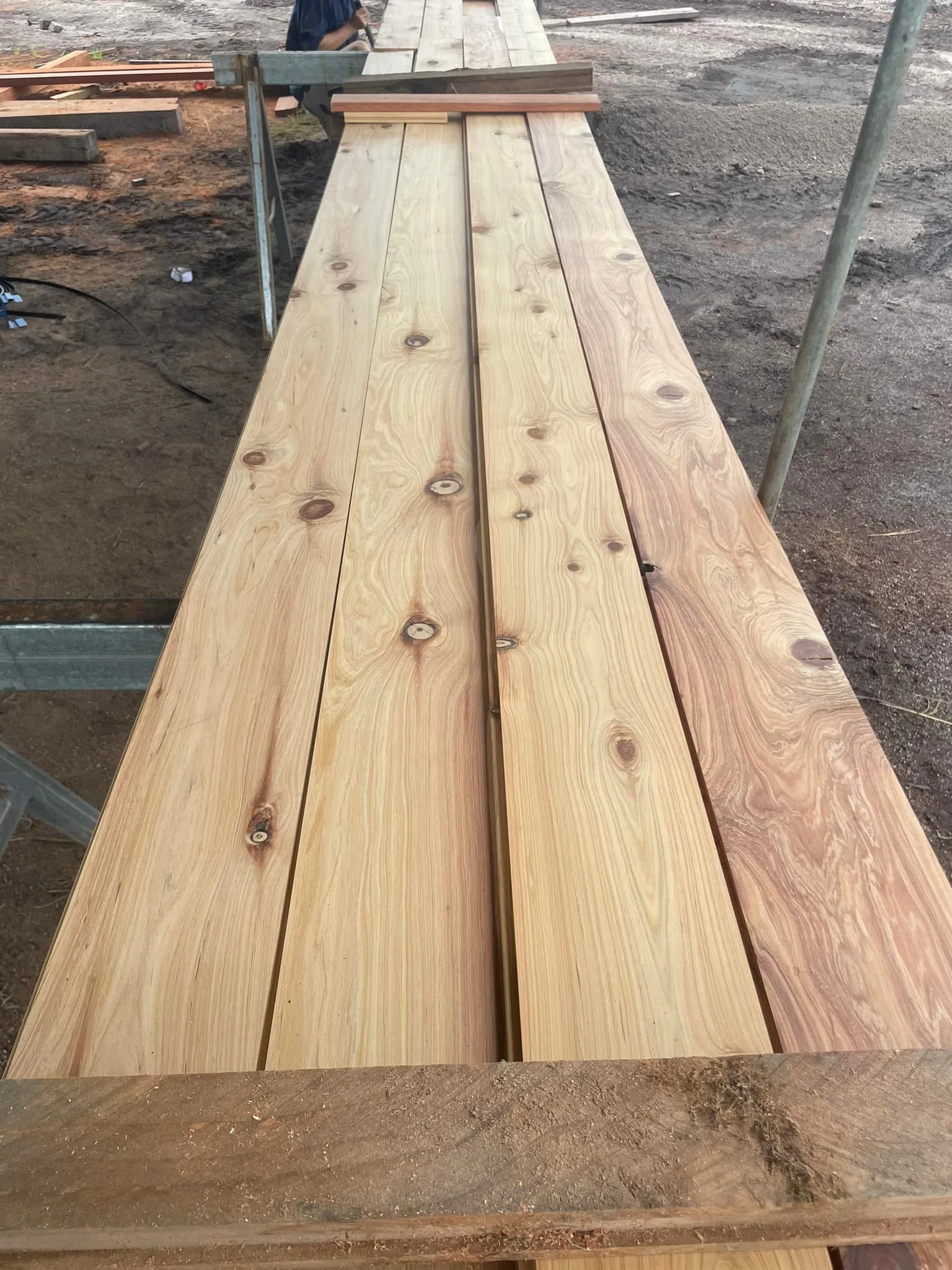White Cypress flooring boards