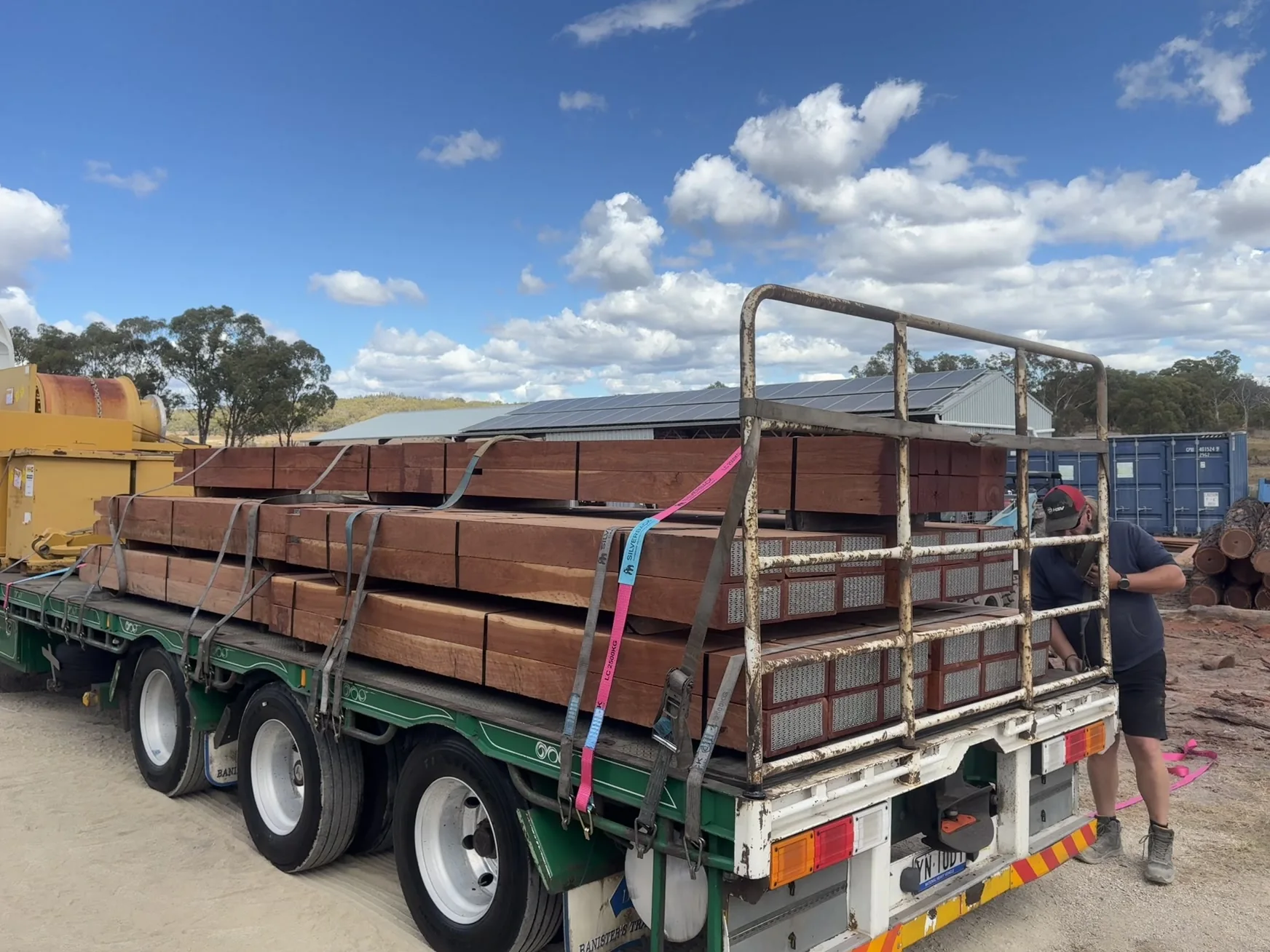 Heavy Ironbark sections loaded on a truck