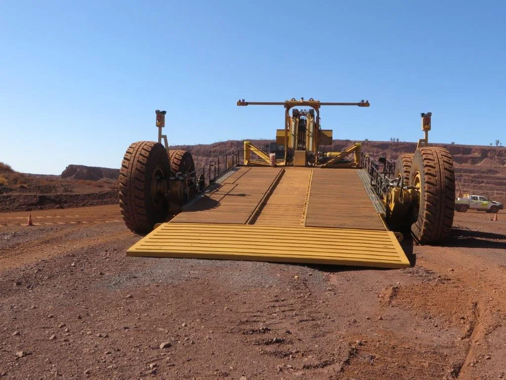 Heavy mining transport equipment with timber decking