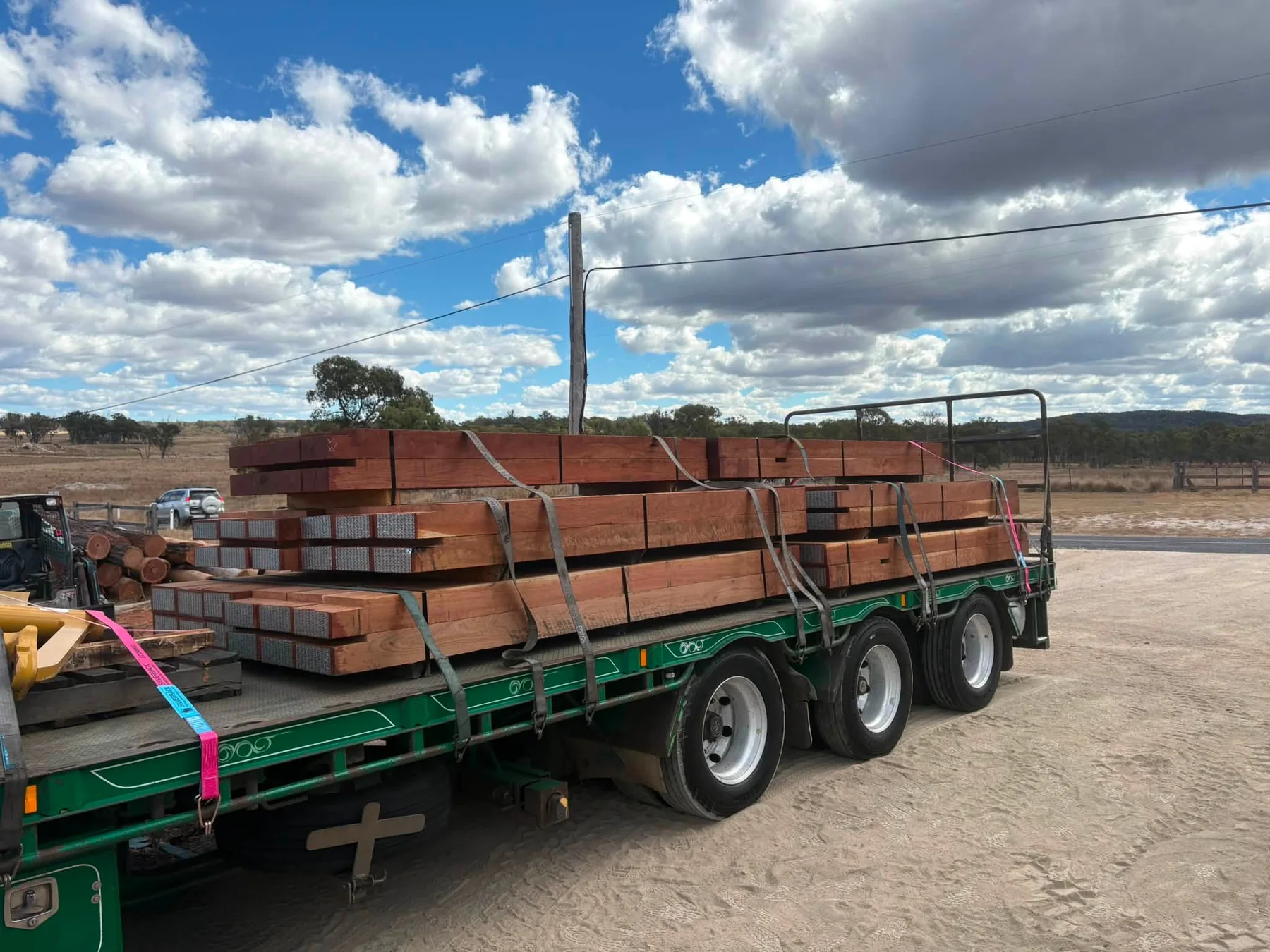 Heavy Ironbark sections loaded for a Pilbara mining order